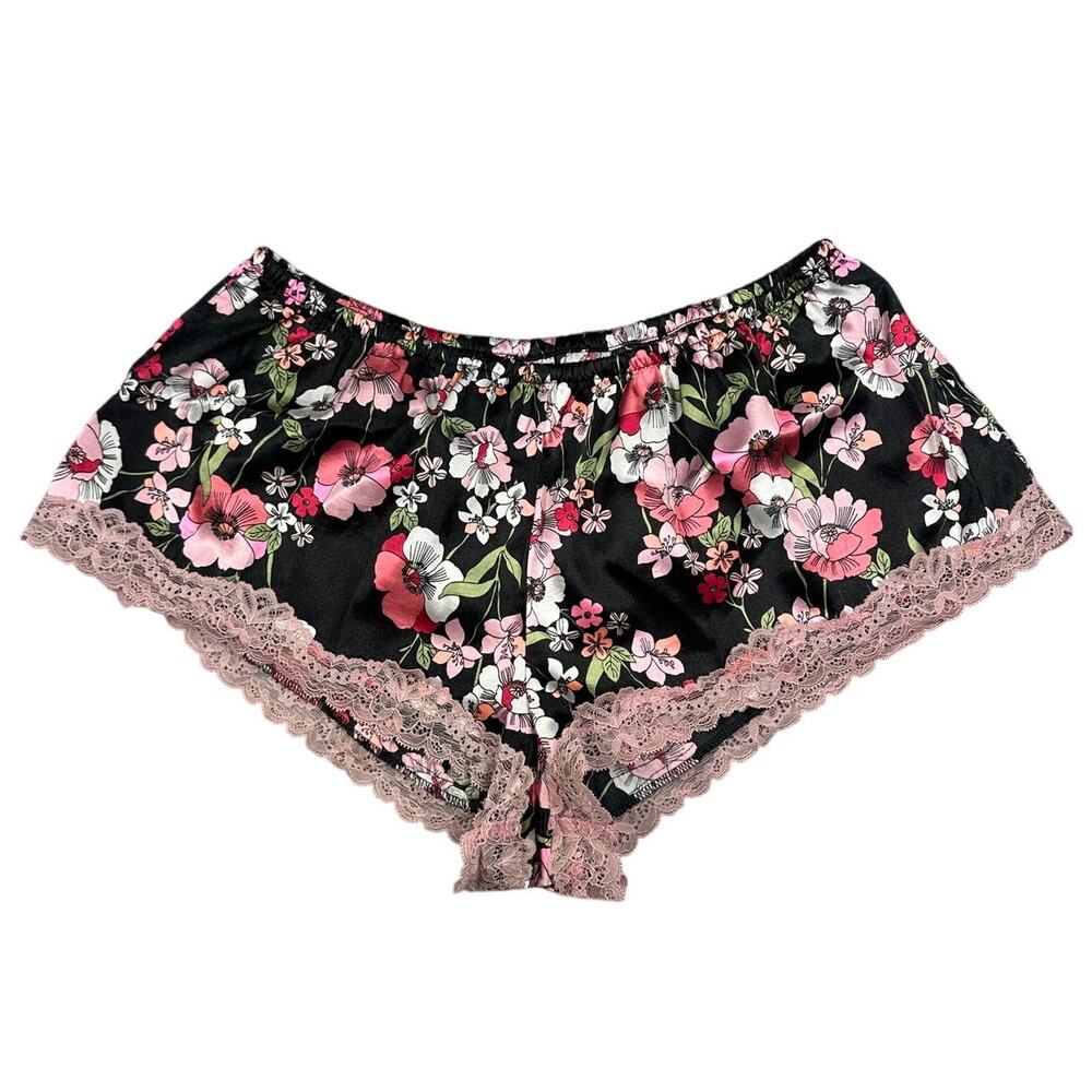 Sleep Shorts Satin Lace Floral L